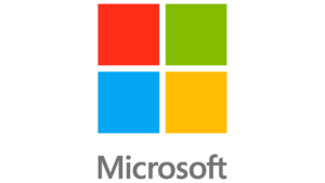 Logo coloré avec texte en dessous.